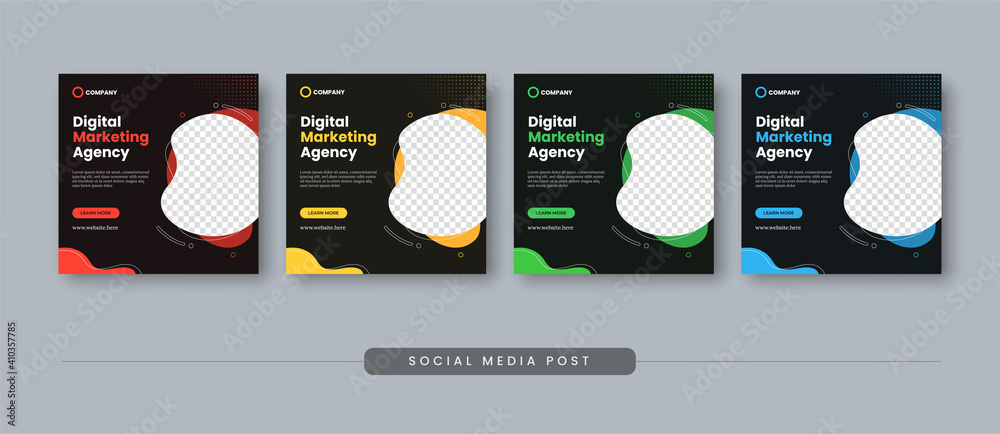 Digital marketing agency social media post template - obrazy, fototapety, plakaty 