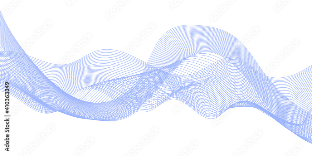abstract background of smooth waves light blue color, wavy pattern vector, horizontal wavy lines - obrazy, fototapety, plakaty 