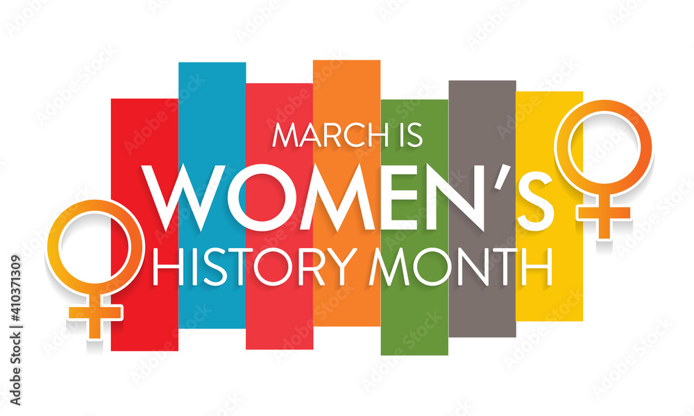 Women's History Month is an annual declared month that highlights the contributions of women to events in history and contemporary society, observed in March. Vector illustration design. - obrazy, fototapety, plakaty 