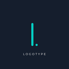 Poster - Minimalist letter l with dots, awesome monogram. Lowercase letter for modern and creative logo concept. Initials template on dark background. Vector design.