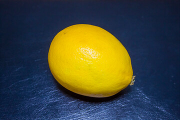 lemon on blue background