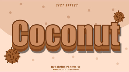 Wall Mural - coconut text effect design vector