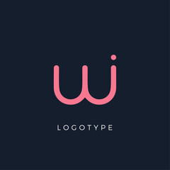Poster - Minimalist letter with dots, awesome monogram. Lowercase letter for modern and creative logo concept. Initials template on dark background. Vector design.