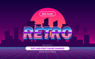 Aufkleber - 80s city pop retro vintage editable text effect. eps file