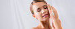 © LIGHTFIELD STUDIOS - sensual young woman with closed eyes and cream on hand, banner