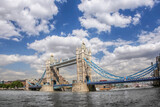 Fototapeta Londyn - Tower Bridge with Thames river in London, England, UK