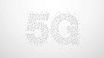Wall Mural - 5g abstract plexus dots network. concept of business technology. shape on blue background. vector il