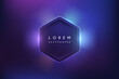 © d1sk - Abstract neon color hexagon background with light effect