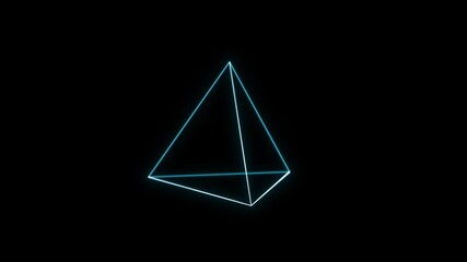 Poster - 3d Cone Particles Intro For Corporate Business Logo/ 4k animation of an abstract corporate business logo intro background with fractal particles shifting to 3d cone triangle shape