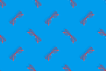  Glasses seamless pattern. Eyeglasses with heart-shaped lenses. 