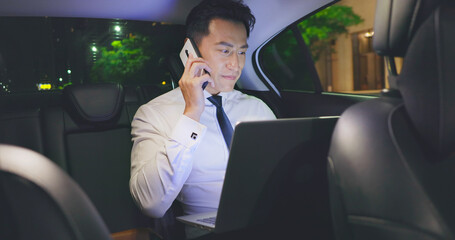 Poster - businessman work in car