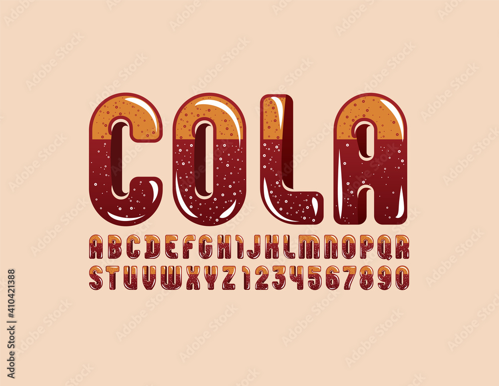 Trendy glossy font, rounded alphabet, bright letters from A to Z and ...