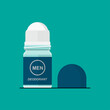 Roll-on deodorant vector flat design isolated on background.