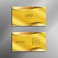 Modern Geometric Luxury Golden Business Card design