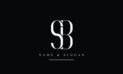 SB, BS, S, B Letter Logo Design with Creative Modern Trendy Typography