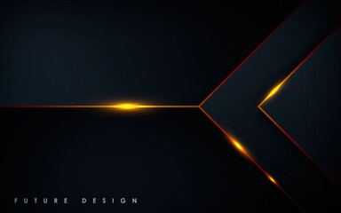 Wall Mural - modern black background with gold light effect