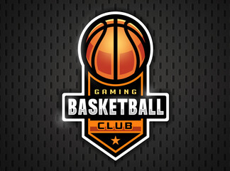 Wall Mural - Basketball professional logo in flat style. Sport games. Emblem, badge. Vector illustration.