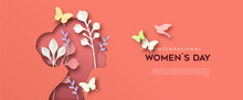 International Women Day Paper Cut Woman Card