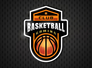 Wall Mural - Basketball professional logo in flat style. Sport games. Emblem, badge. Vector illustration.