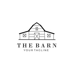 barn line art logo vector symbol illustration design