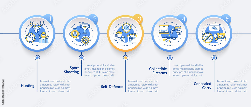 Gun ownership for civilian vector infographic template. Firearm for ...