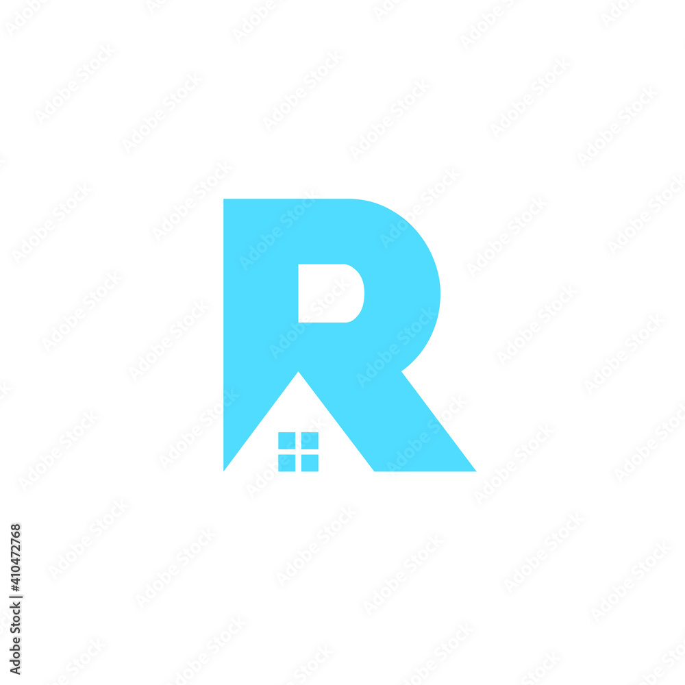Initial R House Logo Design - obrazy, fototapety, plakaty 