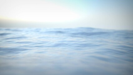 Poster - 3d rendering of slow motion animation of Background sea blue beautiful calm. Shallow depth of field. Ocean. nature.