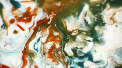 Wall Mural - Luqiud vivid red and blue color mixing together on white background. Painting, splash marble abstract texture