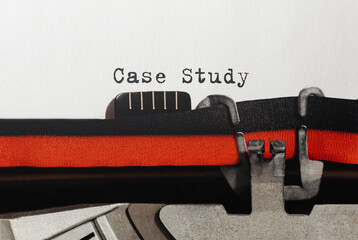 Aufkleber - Text Case Study typed on retro typewriter