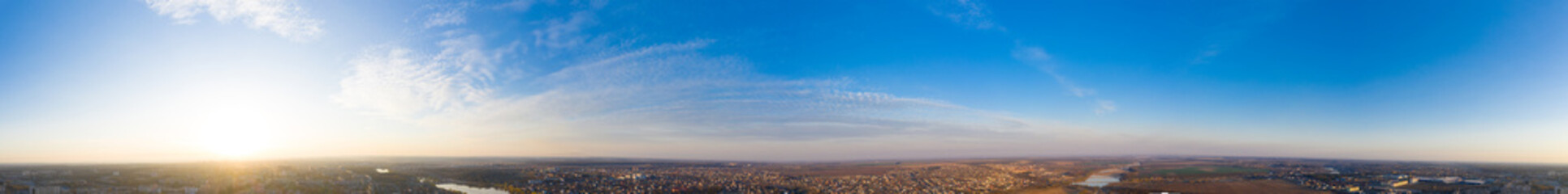 Poster -  Panorama sunrise sky and cloud at morning background image . Panorama sky and cloud.