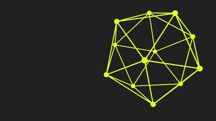 Poster - Yellow circles with lines on a gray background. Rendering. Social theme. Abstraction.