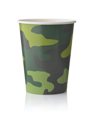 Sticker - Front view of paper disposable camouflage cup