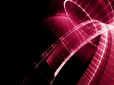 Abstract red and black background. Detailed generative fractal graphics. Technology and science concept.