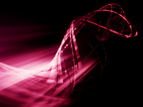 Abstract red and black background. Detailed generative fractal graphics. Technology and science concept.