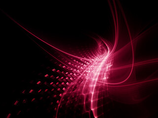 Poster - abstract red and black background. detailed generative fractal graphics. technology and science conc