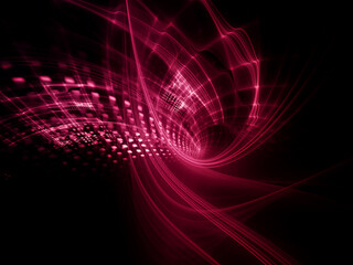 Poster - abstract red and black background. detailed generative fractal graphics. technology and science conc