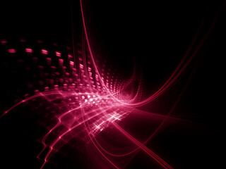 Poster - abstract red and black background. detailed generative fractal graphics. technology and science conc