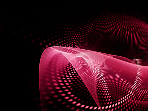 Abstract red and black background. Detailed generative fractal graphics.