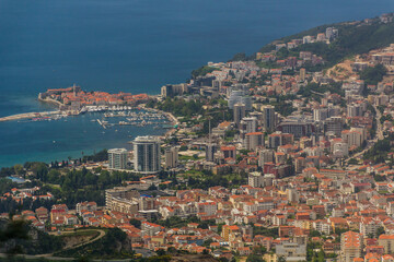 Wall Mural - Aerial view of Budva, Montenegro