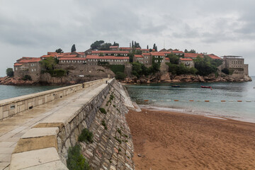 Wall Mural - View of Sveti Stefan island, Montenegro