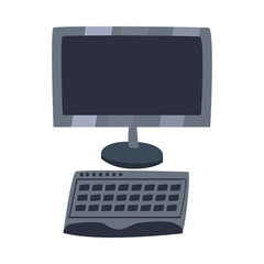 Fototapete - digital computer with keyboard vector design