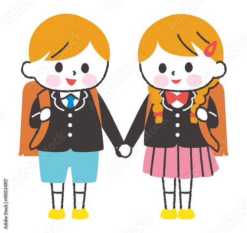 小学生入学イラスト仲良し白肌stock Vector Adobe Stock 小学生入学イラスト仲良し白肌stock Vector Adobe Stock