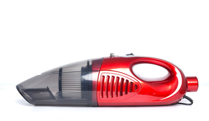 A picture of red 2 in 1 push-rod Type 800W Portable handheld vacuum household cleaner on white background