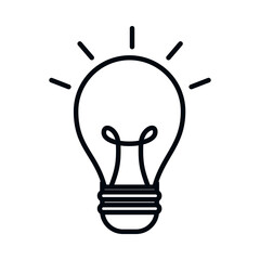 Poster - light bulb icon, line style