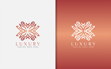 Poster - Luxury Logo Design. Elegant Symbol with Geometric Modern Lines Combination. Usable For Business, Community, Foundation, Services, Company. Vector Logo Design Illustration.