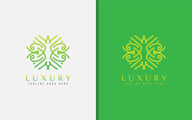 Poster - Luxury Logo Design. Elegant Symbol with Geometric Modern Lines Combination. Usable For Business, Community, Foundation, Services, Company. Vector Logo Design Illustration.