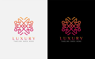 Poster - Luxury Logo Design. Elegant Symbol with Geometric Modern Lines Combination. Usable For Business, Community, Foundation, Services, Company. Vector Logo Design Illustration.