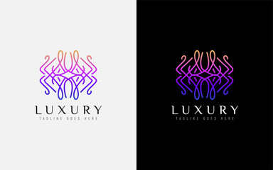Poster - Luxury Logo Design. Elegant Symbol with Geometric Modern Lines Combination. Usable For Business, Community, Foundation, Services, Company. Vector Logo Design Illustration.
