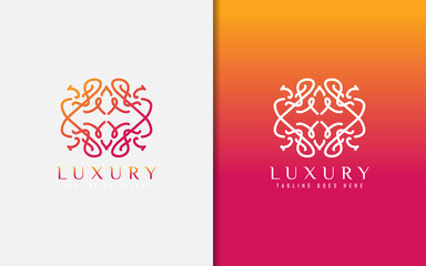 Poster - Luxury Logo Design. Elegant Symbol with Geometric Modern Lines Combination. Usable For Business, Community, Foundation, Services, Company. Vector Logo Design Illustration.