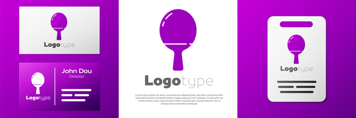 Poster - Logotype Racket for playing table tennis icon isolated on white background. Logo design template element. Vector Illustration.